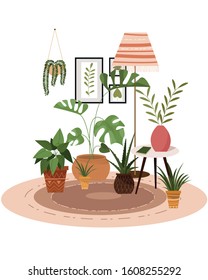 nice room with home plants