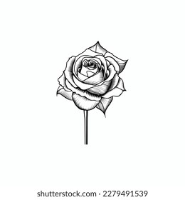 Nice Roses  Vector artwork coloring page, coloring book, black outline hand drawn sketch. Vector element for natural, wedding design, plant, botanical illustration, coloring book, line art.