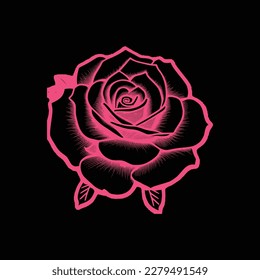 Página de coloreado de arte de Nice Roses Vector, libro de colorear, esbozo negro dibujado a mano. Elemento vectorial para natural, diseño de bodas, planta, ilustración botánica, libro de colorear, arte de línea.