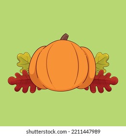 a nice round orange pumpkin, on a green background