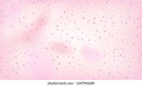 Nice Sakura Blossom Isolated Vector. Feminine Falling 3d Petals Wedding Design. Japanese Gradient Flowers Illustration. Valentine, Mother's Day Magic Nice Sakura Blossom Isolated on Rose