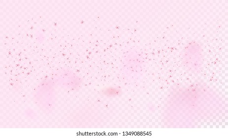 Nice Sakura Blossom Isolated Vector. Summer Blowing 3d Petals Wedding Paper. Japanese Gradient Flowers Illustration. Valentine, Mother's Day Watercolor Nice Sakura Blossom Isolated on Rose