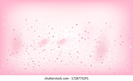 Bonito Vector Aislado Sakura Blossom. Hermoso Patrón De Boda De Petales 3d. 