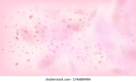 Nice Sakura Blossom isolierter Vector. Schöne blühende 3D-Petalen Hochzeitmuster. Das japanische Beauty Spa Blumen Tapete. Valentine, Muttertag Schöne Nizza Sakura Blossom isoliert auf Rose