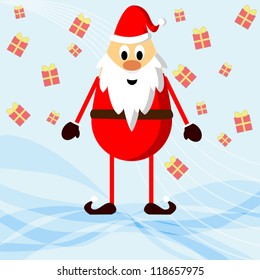 nice santa Claus with gift boxes