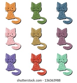 nice scrapbook cats on white