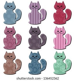 nice scrapbook cats on white