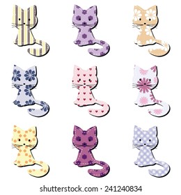 nice scrapbook cats on white