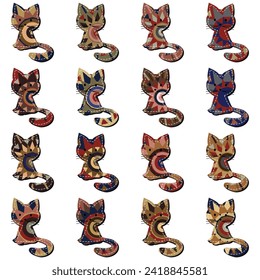 nice scrapbook cats on white