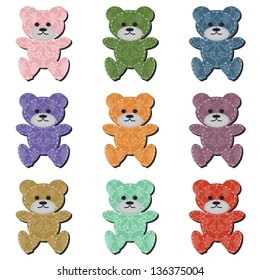 nice scrapbook teddy bears on white