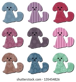 nice scrapbook textile dogs on white
