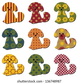 nice scrapbook textile dogs on white