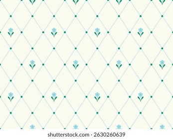 Nice seamless flower pattern design. Vector illustration.