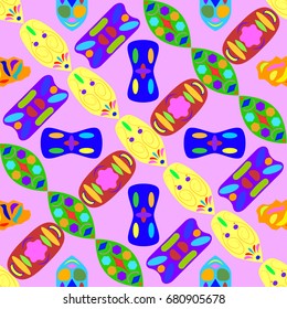 Nice seamless pattern with abstract details. Elements are located geometrically. Background is pink.