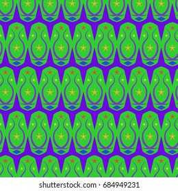 Nice seamless pattern with abstract details. Elements are located geometrically. Background is violet.