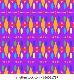 Nice seamless pattern with abstract details. Elements are located geometrically. Background is orange.