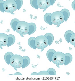 A nice set of elephant vectors. Vector elephants. Blue elephants. Pattern with elephants. Design for children's sleep, entertainment, holidays, albums. The background is blue. Big animals.