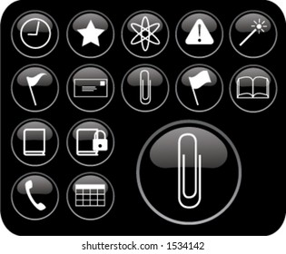 a nice set of glossy black icons. (check out my portfolio to see similar icons!!!)