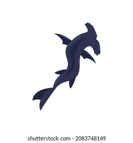 nice shark hammerhead over white