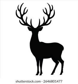 Uma bela imagem de vetor de veado de silhueta