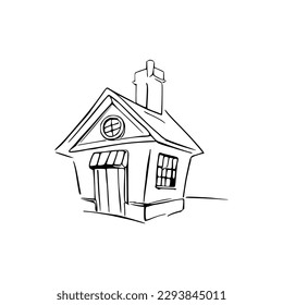 Nice Simple House coloring book, Line art house, Outline house, House coloring page, Line art Home. black and white coloring pages.