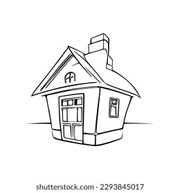 Nice Simple House coloring book, Line art house, Outline house, House coloring page, Line art Home. black and white coloring pages.