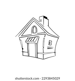 Nice Simple House coloring book, Line art house, Outline house, House coloring page, Line art Home. black and white coloring pages.