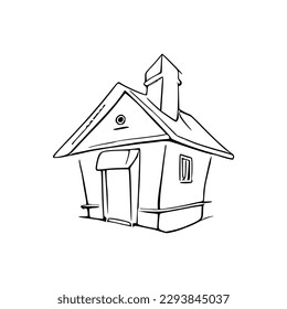 Nice Simple House Colorbook, Line Art House, Outline House, Hausfarbseite, Line Art Home. schwarz-weiße Farbseiten.
