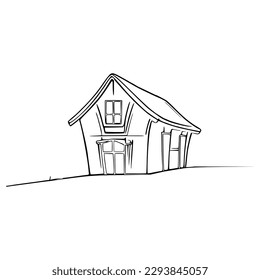 Nice Simple House coloring book, Line art house, Outline house, House coloring page, Line art Home. black and white coloring pages.