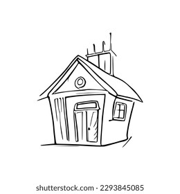 Nice Simple House coloring book, Line art house, Outline house, House coloring page, Line art Home. black and white coloring pages.