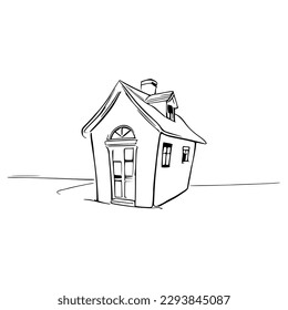Nice Simple House Colorbook, Line Art House, Outline House, Hausfarbseite, Line Art Home. schwarz-weiße Farbseiten.