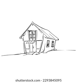 Nice Simple House coloring book, Line art house, Outline house, House coloring page, Line art Home. black and white coloring pages.