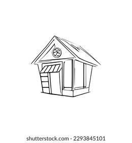 Nice Simple House coloring book, Line art house, Outline house, House coloring page, Line art Home. black and white coloring pages.