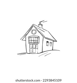 Nice Simple House coloring book, Line art house, Outline house, House coloring page, Line art Home. black and white coloring pages.