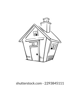 Nice Simple House coloring book, Line art house, Outline house, House coloring page, Line art Home. black and white coloring pages.