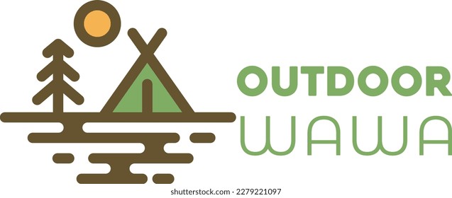 logotipo de camping minimalista agradable y sencillo