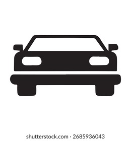 bom design de ícone frontal de carro único silhuetas design em fundo branco