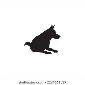 A nice sitting dog silhouette vector art.