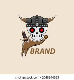 nice skull vector graphic illustration for mascot logo.