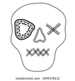nice skull. vector illustration. sugar skull