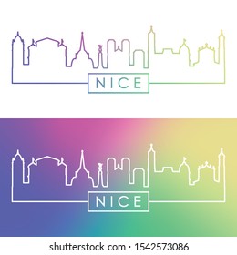 Nice skyline. Colorful linear style. Editable vector file.