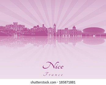 Nice skyline in purple radiant orchid in editable vector file