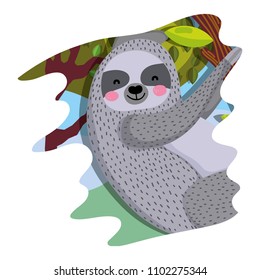 nice sloth wild animal in the forest