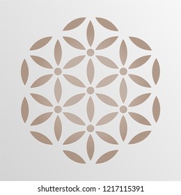 Nice smooth flower of life vector.  mandala in outline style. yogaillustration.