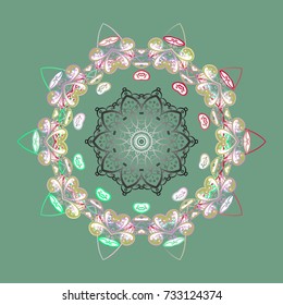 Nice snowflake icon. Isolated cute snowflakes on colorful background. Simple illustration of nice snowflake icon for web. Vector illustration.