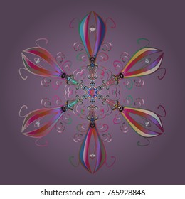 Nice snowflake icon. Simple illustration of nice snowflake icon for web. Vector illustration. Isolated cute snowflakes on colorful background.