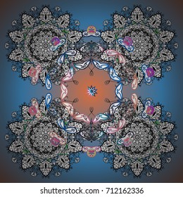 Nice snowflake isolated on colorful background. Vector illustration.