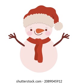 nice snowman design with christmas hat