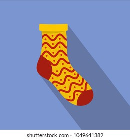 Nice sock icon. Flat illustration of nice sock vector icon for web