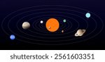 Nice Solar System Illustration with the Sun and Planets. Realistic Illustration.